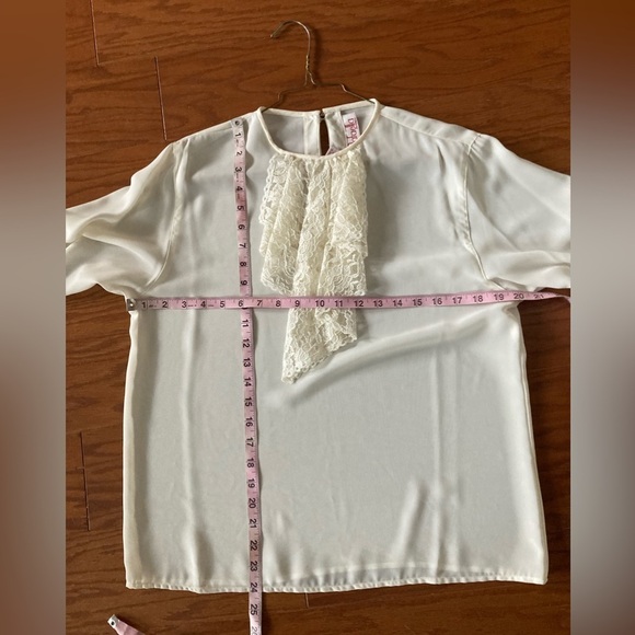 Rafella Blouse Size 10 Petite New Old Stock 1990’s ruffle lace - Picture 8 of 9